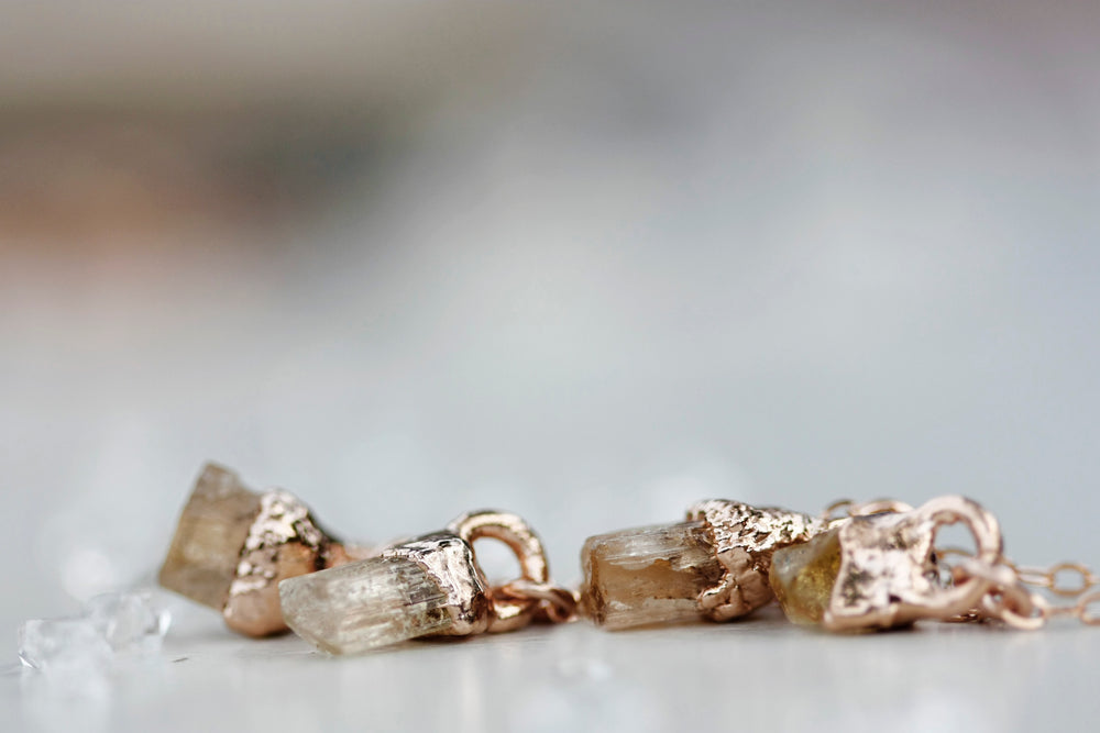 Topaz and Diamond Necklace: November Birthstone Necklace