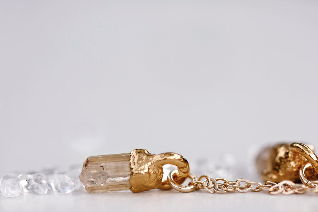 November Raindrops Necklace // Topaz in Rose Gold, Gold, or Silver - Little Sycamore