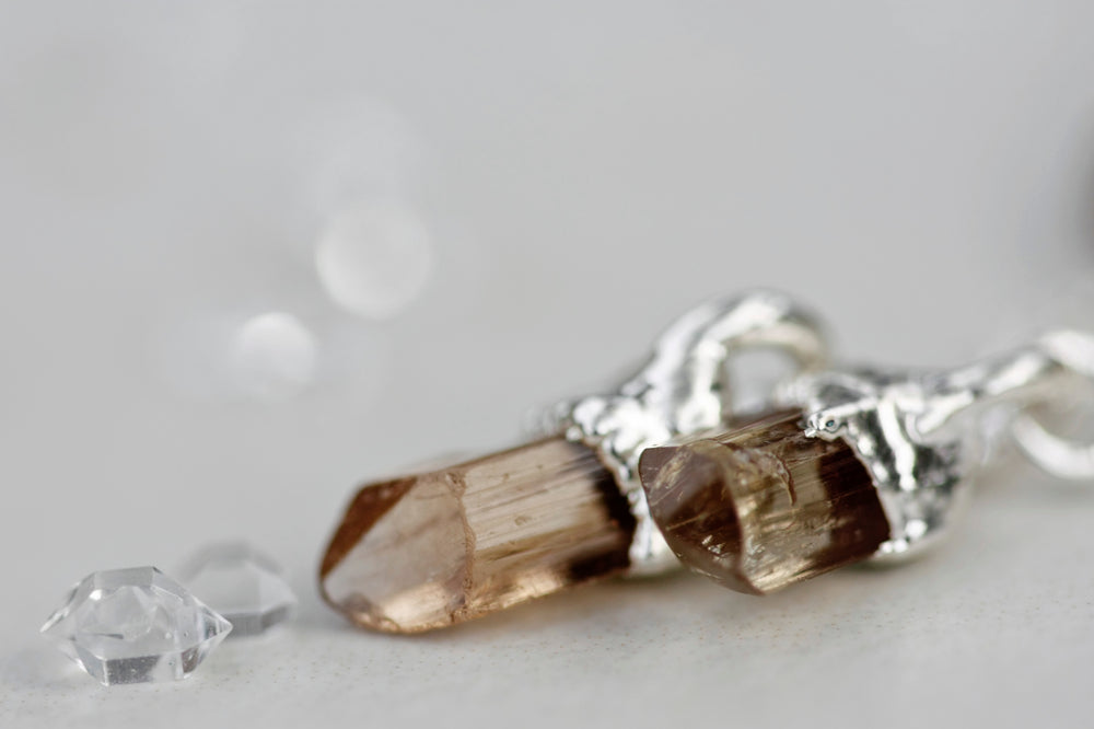 
                  
                    November Raindrops Necklace // Topaz in Rose Gold, Gold, or Silver - Little Sycamore
                  
                