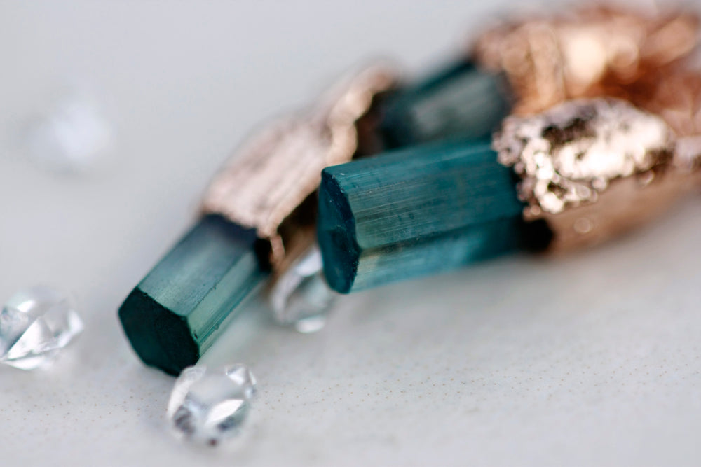 October Raindrops Necklace // Tourmaline in Rose Gold, Gold, or Silver - Little Sycamore