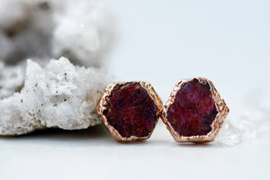
                  
                    Passion Studs // Rubies in Rose Gold or Silver - Little Sycamore
                  
                