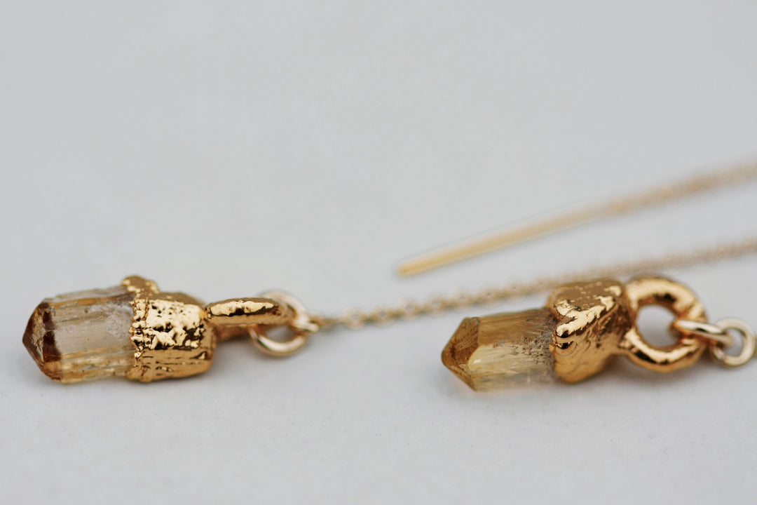 Topaz Drop Earrings // Rose Gold, Gold, or Silver - Little Sycamore
